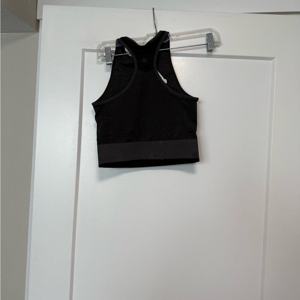 Lululemon Seamless Mesh Supportive Training Tank Top Graphite Grey Size 4 - Picture 4 of 6